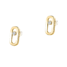 Messika Move Uno Diamond Accent 18k Yellow Gold Stud Earrings 1