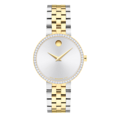 Movado Museum Classic Diamond Accent Silver-Tone Dial Two-Tone Stainless Steel Bracelet Watch 30mm - 0608067  1