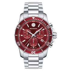 Movado Series 800 Red Dial Stainless Steel Bracelet Watch 42mm - 2600194 1
