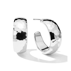 IPPOLITA Classico Small Hammered Hoop Earrings with Tapered Ends 1
