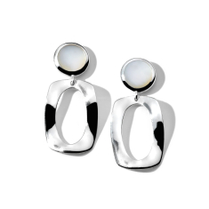 IPPOLITA Polished Rock Candy Small Dot and Frame Post Earrings in Mother of Pearl 1