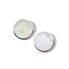 IPPOLITA Polished Rock Candy Sterling Silver Stud Earrings in Mother of Pearl 1