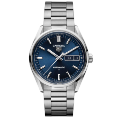 TAG Heuer CARRERA Day-Date Signature Blue Dial Stainless Steel Watch 41mm - WDA2112.BA0043 1