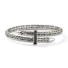 John Hardy Spear Black Sapphire 5.5mm Sterling Silver Cuff Bracelet 1