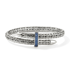 John Hardy Spear Blue Sapphire 5.5mm Sterling Silver Cuff Bracelet 1
