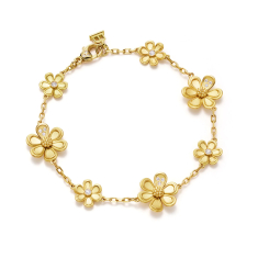 Temple St. Clair 18k Yellow Gold Diamond Golden Flower Bracelet 1