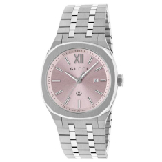 Gucci 25H Pink Dial Stainless Steel Watch 30mm - YA163509 1