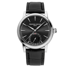 Frederique Constant Manufacture Classic Date Black Dial Black Leather Strap Watch 42mm - FC-706B3H6 1