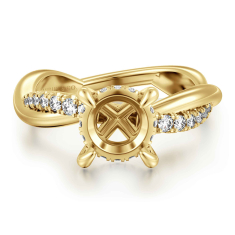 Gabriel & Co. Panelope 1/4ctw Diamond Twisted Round 14k Yellow Gold Engagement Ring Setting 1