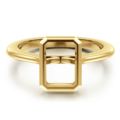 Gabriel & Co. Brooke Emerald Cut Bezel Set Solitaire 14k Yellow Gold Engagement Ring Setting 1