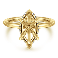 Gabriel & Co. Rainah 1/7ctw Diamond Hidden Halo Marquise Shape 14k Yellow Gold Engagement Ring Setting 1