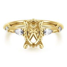 Gabriel & Co. Carinna 1/4ctw Diamond Oval 14k Yellow Gold Engagement Ring Setting 1