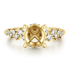 Gabriel & Co. Cove 1/2ctw Diamond Round 14k Yellow Gold Engagement Ring Setting 1