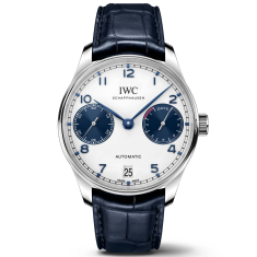 Previously Owned IWC Portugieser Automatic Blue Leather Strap Watch 42.3mm - IW500715 1