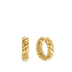 David Yurman Sculpted Cable Hoop Earrings in 18K Yellow Gold, 18.6mm 1