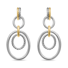 David Yurman DY Mercer Mobile Drop Earrings in Sterling Silver with 18K Yellow Gold, 65.7mm 1