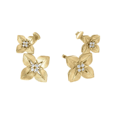 Roberto Coin Princess Star Double 1/15ctw Diamond Star 18k Yellow Gold Earring Climbers 1