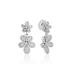 Roberto Coin Jasmine 1ctw Diamond Multi Flower 18k White Gold Earrings 1