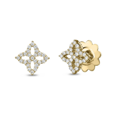 Roberto Coin Princess 1/3ctw Diamond Outline Small Flower 18k Yellow Gold Stud Earrings 1