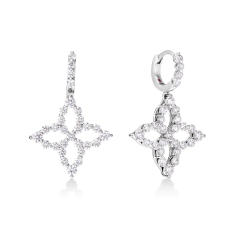 Roberto Coin Princess Diamond 18k White Gold Drop Earrings 1