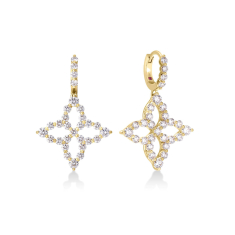 Roberto Coin Princess Diamond 18k Yellow Gold Drop Earrings 1