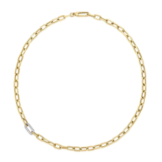 Roberto Coin Designer Gold 1/4ctw Diamond 18k Yellow Gold Link Chain Necklace 1