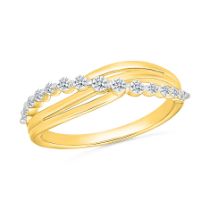 1/4ctw Diamond 10k Yellow Gold Bypass Ring 1