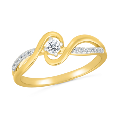 1/6ctw Diamond 10k Yellow Gold Swirl Promise Ring 1