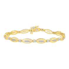 1/4ctw Diamond 10k Yellow Gold Link Bracelet 1