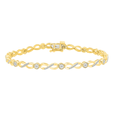 1/4ctw Diamond 10k Yellow Gold Infinity Link Bracelet 1
