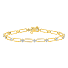 1/2ctw Diamond 10k Yellow Gold Link Bracelet 1