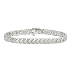 1/2ctw Diamond Sterling Silver Chevron Bracelet 1