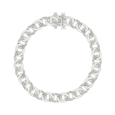 1/2ctw Diamond Sterling Silver Curb Link Chain Bracelet 1