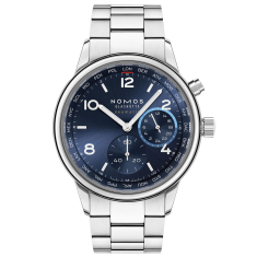 NOMOS Club Sport Neomatik Worldtimer Blue Dial Stainless Steel Bracelet Watch 40mm - 790 1