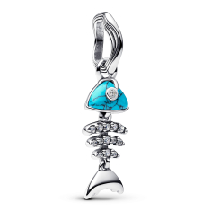 Pandora Turquoise-Colored Fishbone Dangle Charm 1