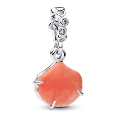 Pandora Coral-Colored Shell Double Dangle Charm 1