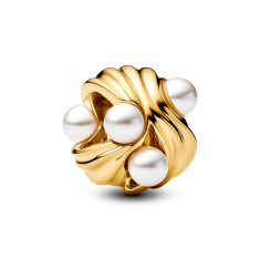 Final Sale - Pandora Abstract Waves Gold-Plated Charm 1