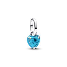 Pandora Turquoise-Colored Heart Mini Dangle Charm 1