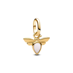 Final Sale - Pandora White Bee Gold-Plated Mini Dangle Charm 1