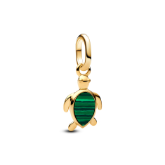 Pandora Green Turtle Gold-Plated Mini Dangle Charm 1