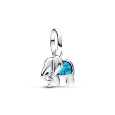 Pandora Turquoise-Colored Elephant Mini Dangle Charm 1