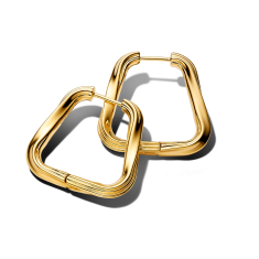 Pandora Essence Twisted Triangle Large Gold-Plated Hoop Earrings 1