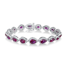 Created Ruby and Created White Sapphire Sterling Silver Bracelet 1