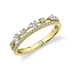 Shy Creation 1/3ctw Pear Diamond 14k Yellow Gold Ring 1