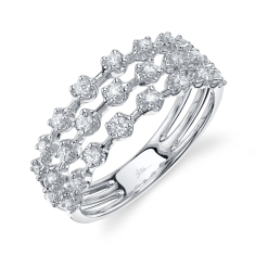 Shy Creation 3/8ctw Round Diamond 14k White Gold Crown Setting Ring 1