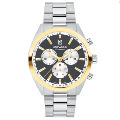 Movado Heritage Series Datron Grey Dial Stainless Steel Bracelet Watch 41mm - 3650224 1