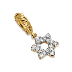 David Yurman Micro Pave Star of David Amulet in 18K Yellow Gold with Diamonds, 7.4mm 1