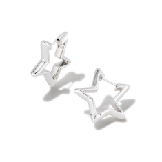 Kendra Scott Star Huggie Earrings, Rhodium-Plated 1