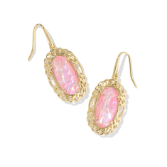 Kendra Scott Dani Figaro Frame Drop Earrings in Pink Iridescent Mother-of-Pearl 1