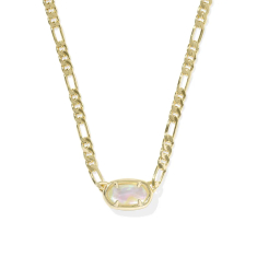 Kendra Scott Elisa Figaro Chain Short Pendant Necklace in Iridescent Abalone 1